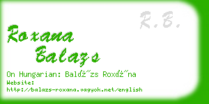roxana balazs business card